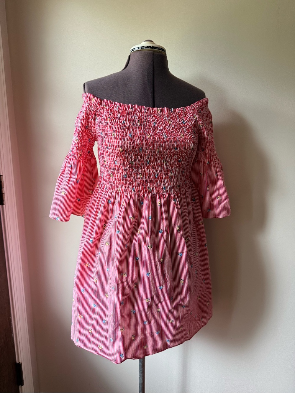 J.O.A. Red Smocked Mini Dress
